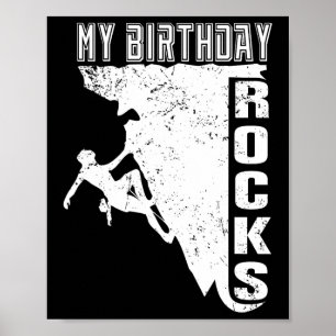 My Birthday Rocks Retro Climbing  Poster