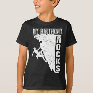 My Birthday Rocks Retro Climbing T-Shirt