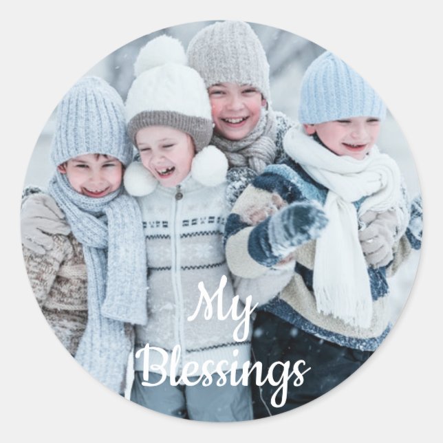 My Blessings Photo Classic Round Sticker (Front)