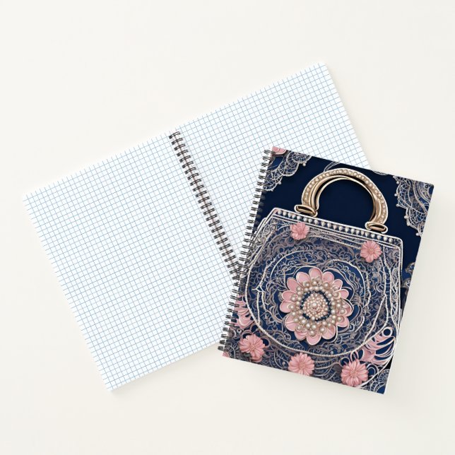My Blue Purse AI art  Notebook (Inside)