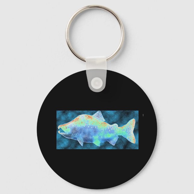 My Blue Salmon Keychain (Front)