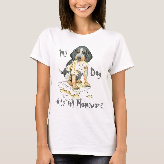 My Bluetick Ate My Homework T-Shirt (Front)