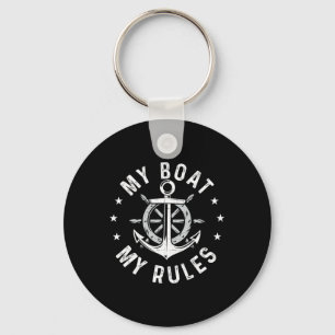 My Boat My Rules - Boating Sailing Boat Captain Mo Keychain