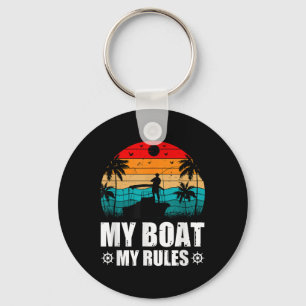 My Boat My Rules, Captain Of The Boat, Captain Dad Keychain