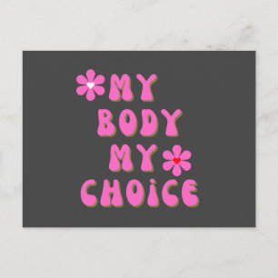 My Body My Choice Retro Typography  Postcard