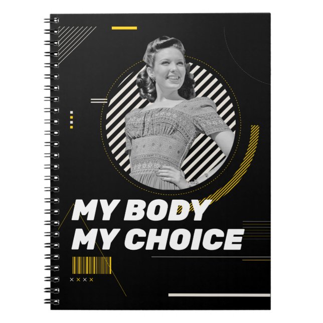 My Body My Choice Retro Women' Rights Illustration Notebook (Front)
