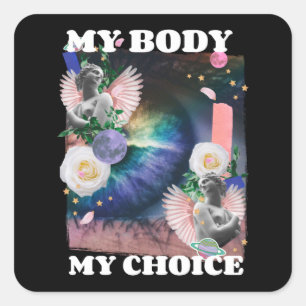 My Body My Choice Women's Rights Illustration Square Sticker