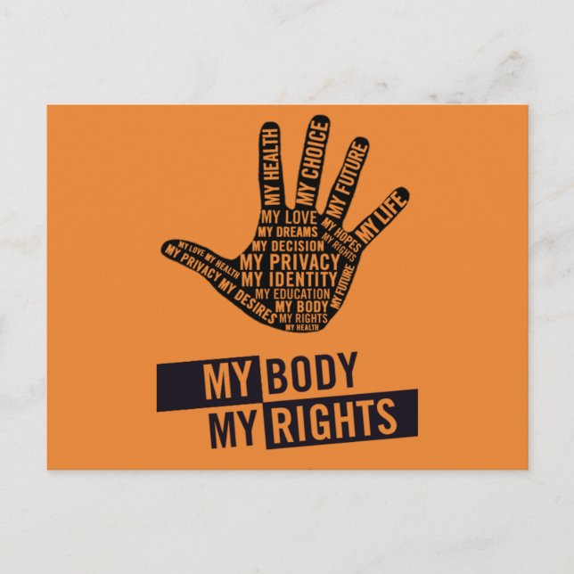 My Body My Choice Women's Rights Postcard (Front)