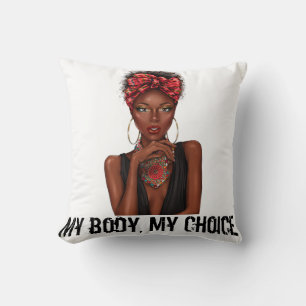 My Body My Choice Womens Rights T-Shirt Throw Pillow