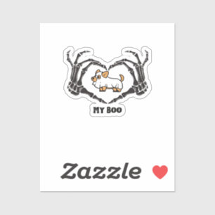 My Boo Chihuahua Costume With Skeleton Heart Hands