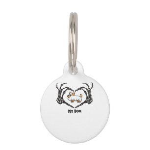 My Boo Chihuahua Costume With Skeleton Heart Hands Pet Tag