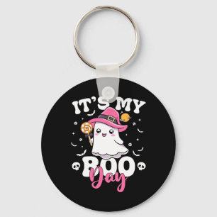 My Boo Day Cute Halloween Birthday Ghost Boy Girl Keychain