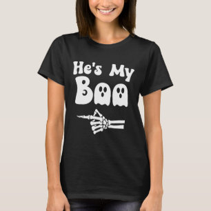 My Boo Matching Halloween Pajama Couples Hes My Bo T-Shirt