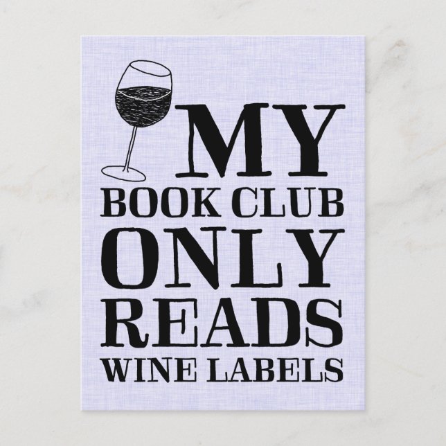 My Book Club Only Reads Wine Labels Postcard (Front)