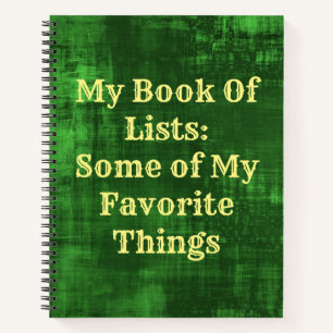 My Book Of Lists Spiral Notebook