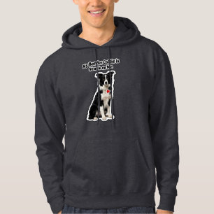 My Border Collie Is Stuck On Me Dog Lover Hoodie
