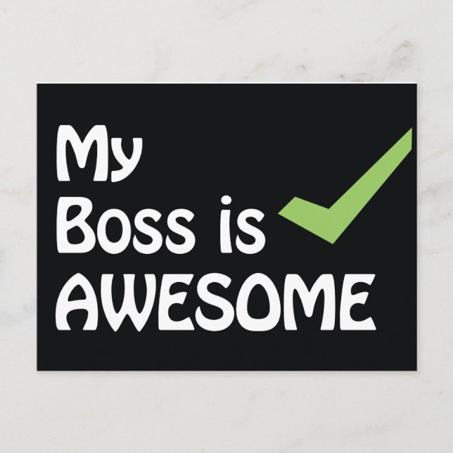 My Boss is Awesome Postcard (Front)