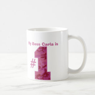 My BOSS is Number One Custom Name Dark Pink Camo Coffee Mug