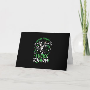 My Boston Terrier is My Lucky Charm Paw Dog Holiday Card