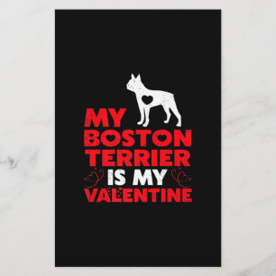 My Boston Terrier Is My Valentine Boston Terrier Stationery
