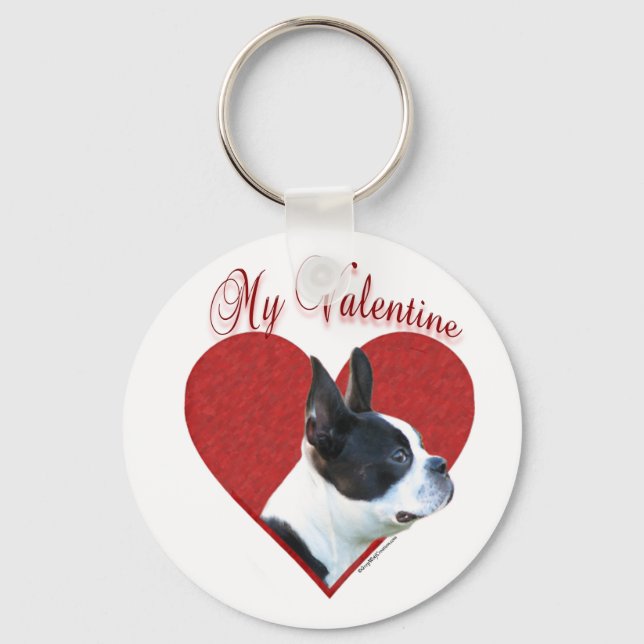 My Boston Terrier Valentine Keychain (Front)