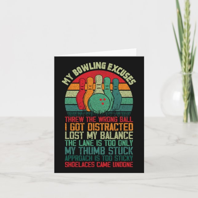 My Bowling Excuses Funny Bowler 1  Card (Front)