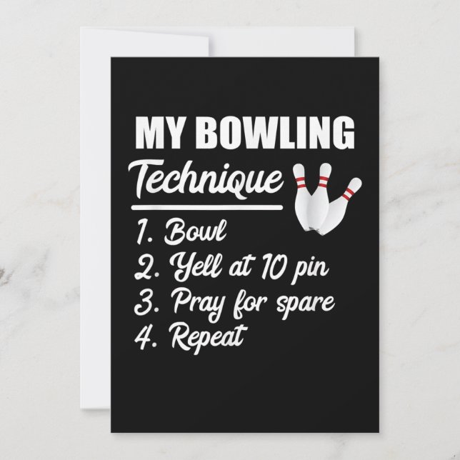 my bowling technique bowl yell at 10 pin pray save the date (Front)