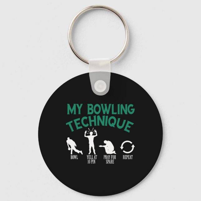 My Bowling Technique Bowling  Keychain (Front)