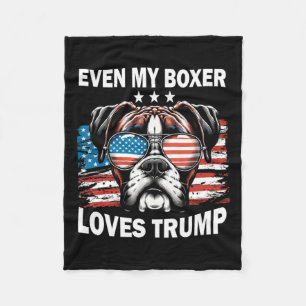 My Boxer Loves Trump Fleece Blanket