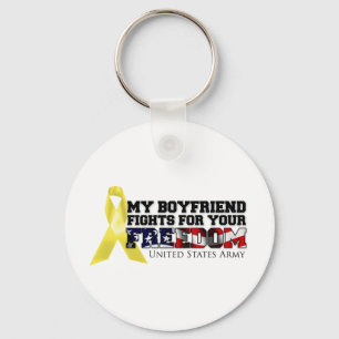 My Boyfriend Fights For Your Freedom Keychain