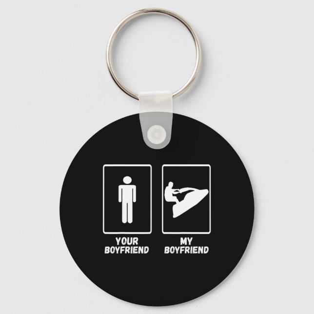 My Boyfriend Jet Skiing Jetski Jet Skier Watercraf Keychain (Front)