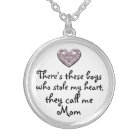 My boys stole my heart Mom necklace