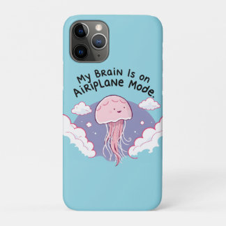 My Brain Airplane Mode Funny Jellyfish Brain Fog  iPhone 11 Pro Case