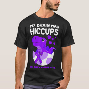 My Brain Has Hiccups Purple Ribbon Epilepsy T-Shirt