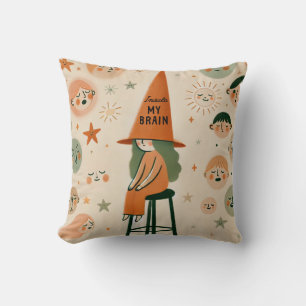 My brain inside illustration  throw pillow