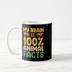 My Brain Is 100 Animal Facts Animal Lover Animal K Coffee Mug