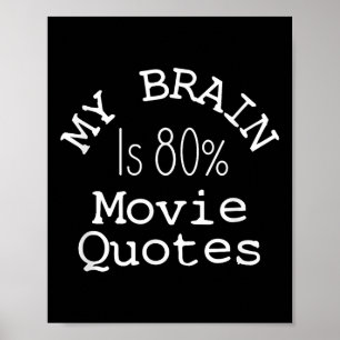 My Brain Is 80% Movie Quotes Shirt, Funny Theater  Poster