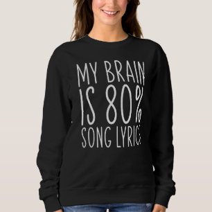 My Brain Is 80 Song Lyrics Saying Music Sweatshirt