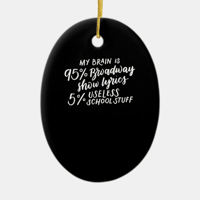 My Brain Is 95 Broadway Lyrics Fun Drama Actor Ceramic Ornament (Front)