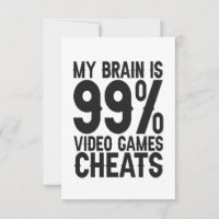 My Brain is 99 Video Games Cheats Funny Gamer Gift