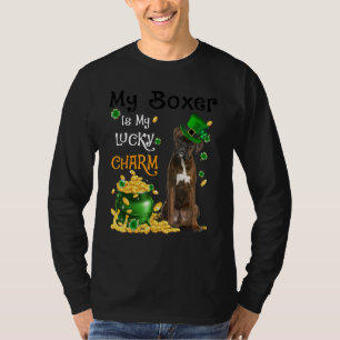 My BRINDLE Boxer Is My Lucky Charm Cute Dog Patric T-Shirt