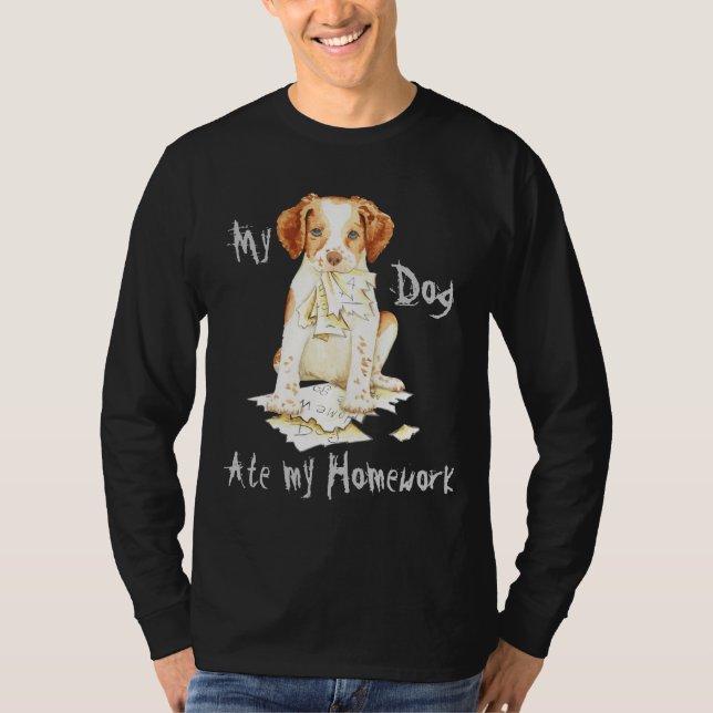 My Brittany Ate My Homework T-Shirt (Front)
