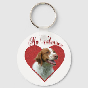 My Brittany Spaniel Valentine Keychain