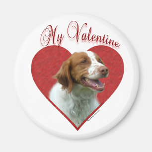 My Brittany Spaniel Valentine Magnet