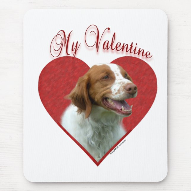 My Brittany Spaniel Valentine Mouse Pad (Front)