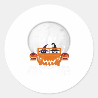 My Broom Broke So Now I Drive Jeeps Happy Ha Classic Round Sticker