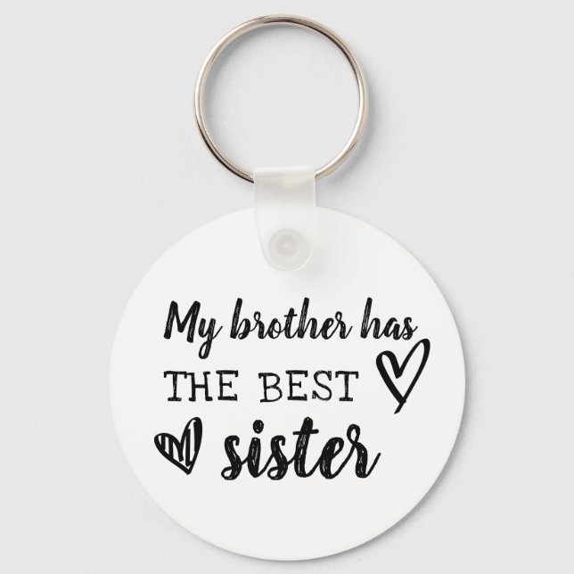 my brother has the best sister cute heart scribble keychain (Front)