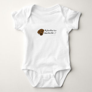 my brother is a chocolate lab baby bodysuit