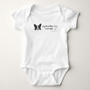 My brother is a Corgi Baby Bodysuit