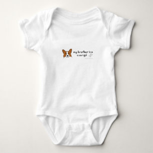my brother is a corgi more breeds baby bodysuit